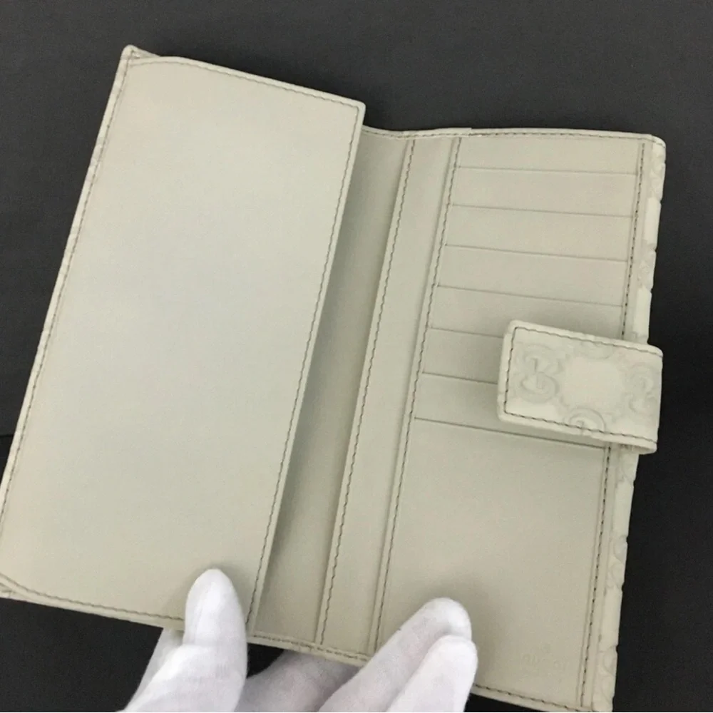 Gucci Cream Guccissima GG Embossed Long Wallet - Picture 6 of 11